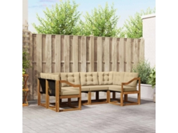 Vidaxl Conjunto De Sofás Para Exterior 6 Unid. Natural E Bege