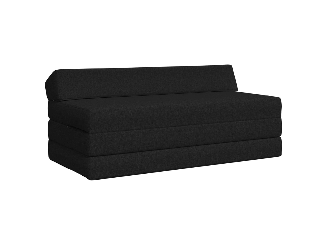 Vidaxl Sofá Cama Dobrável Preto 120 X 60 X 49 Cm Tecido