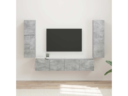 Vidaxl Conjunto De Móvel De Tv 4 Unid. Cinzento Derivados De Madeira