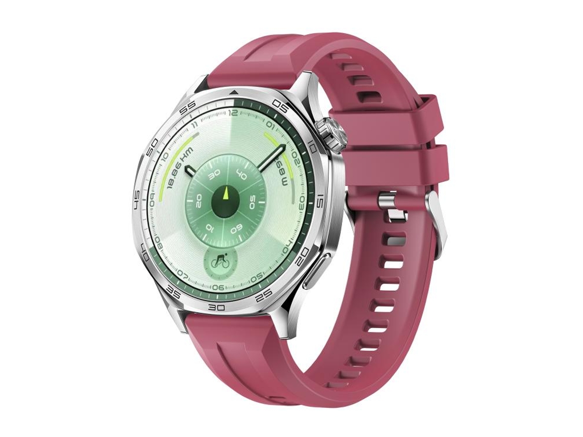 Bracelete para Huawei Watch Gt 6 XIAOMOYU em Silicone com Fivela Prateada de Liberação Rápida Vinho Tinto (46mm)