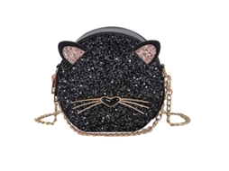 2026 bolsa Cruzada Pequeña para Mulher, Bolsa Redonda de Couro Pu com Orelhas de Gato, Carteira Circular Fácil de Carregar