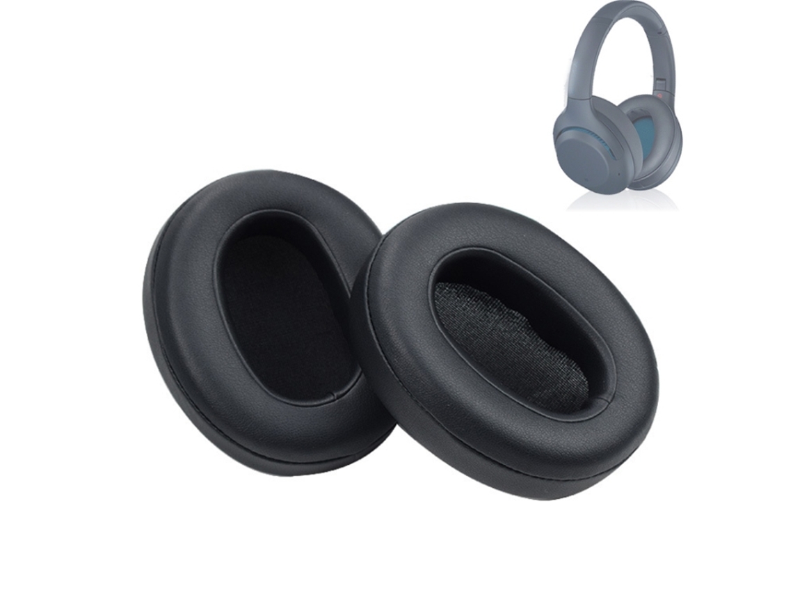Almofada para Auscultadores SONY MDR RF895RK de orelhas de esponja macia pele de couro preto XIAOMOYU