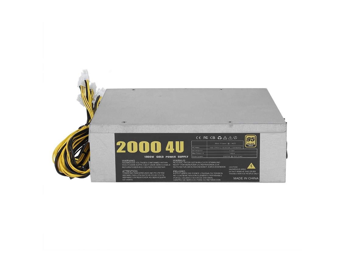 Fonte De Alimentação Para Máquina De Mineração (potência De 2000w, Resfriamento Por Ventiladores Frontais E Traseiros)