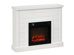 Lareira Elétrica, Efeito De Chama 3d, 3 Configurações, Temporizador, Controle Remoto, Branco