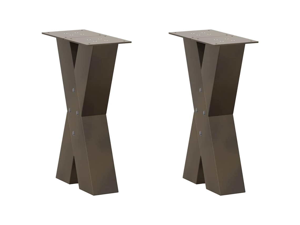 Vidaxl Pés Para Mesa De Centro Em Formato De X, 2 Peças, Aço Natural, 28x(42-43) Cm, Aço