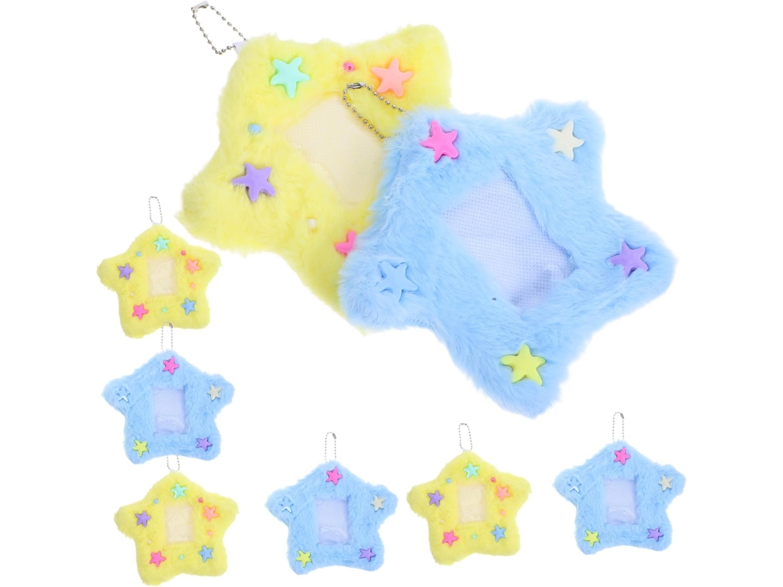 Conjunto De 6 Peças De Porta-cartões De Pelúcia, Porta-crachás E Chaveiro, Estojo Transparente Para Cartões.