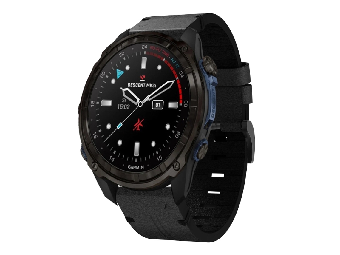 Bracelete para Garmin Descent Mk3i Couro Fivela de Aço Preta XIAOMOYU (20mm)