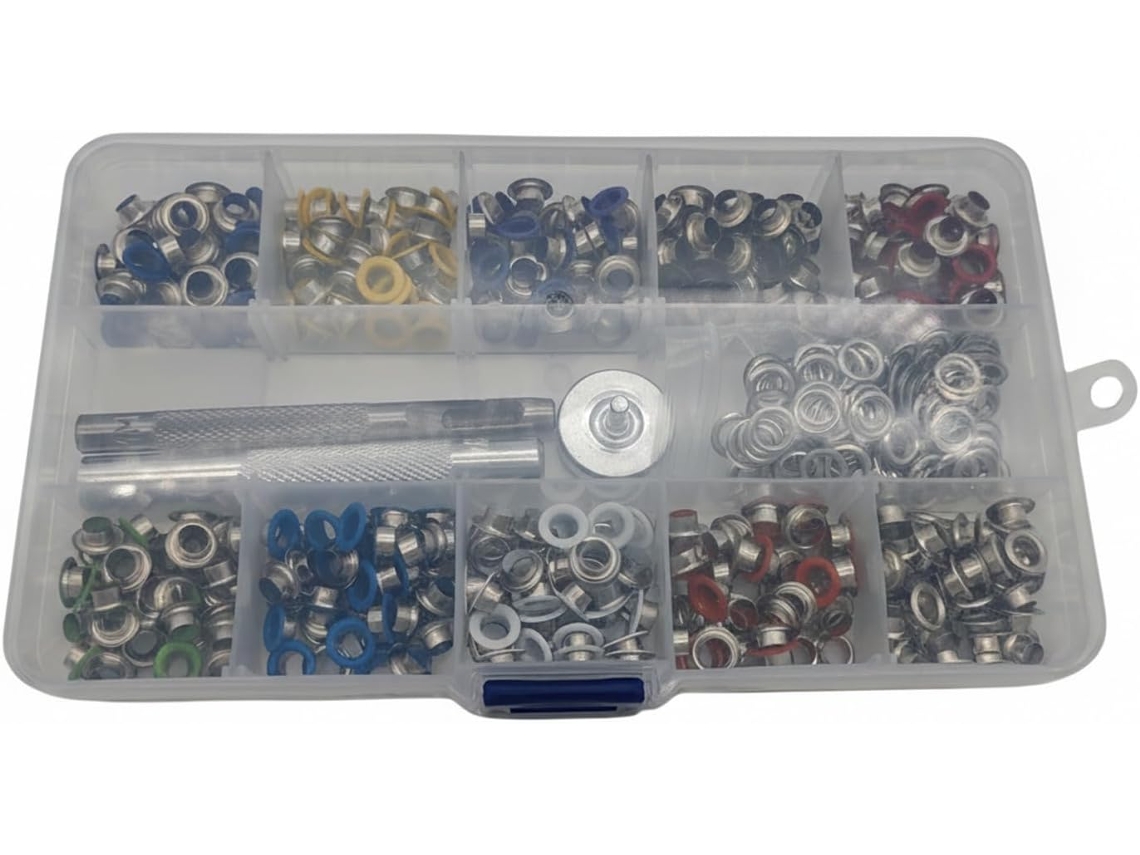 Kit Ilhós Cobre Com Ferramentas Para Projetos Em Tecido, Couro E