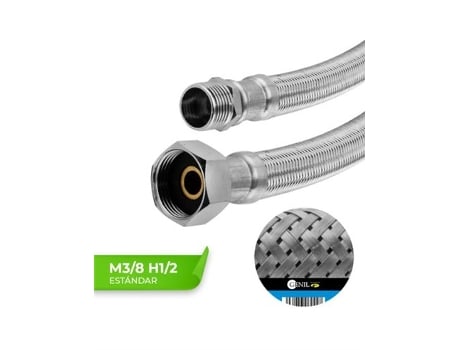 Mangueiras Padrão M3/8 H1/2 De Aço Inoxidável De 50 Cm, Pacote Com 10 Unidades.