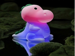 Luminária noturna Lurelia em formato de dinossauro, 1 peça, feita de silicone resistente, recarregável via USB, com sensor de toque e iluminação RGB, ideal para bebês e crianças.