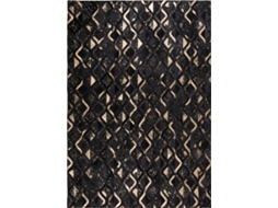 Tapete Develi (Preto - Pele Genuína - 160x230x1 cm)