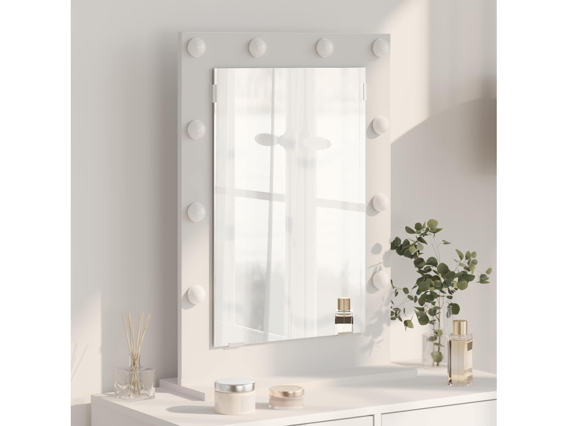Vidaxl Espelho De Vaidade Retangular Branco 70 X 50 X 18 Cm