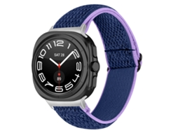 Pulseira de nylon texturizado para Samsung Galaxy Watch 9 (40/44 mm) Azul-Vermelho