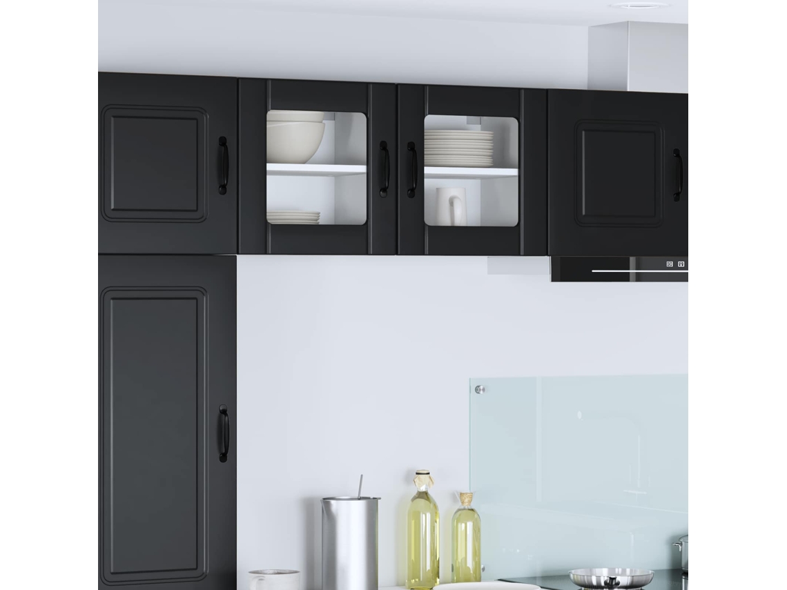 Vidaxl Armário De Vidro De Parede Lucca Preto 40 X 31 X 40 Cm