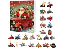 Calendário Do Advento Para Veículos- Enfeites Carro De 26 X 18 X 3 Cm Com Contagem Regressiva De 24 Dias, O