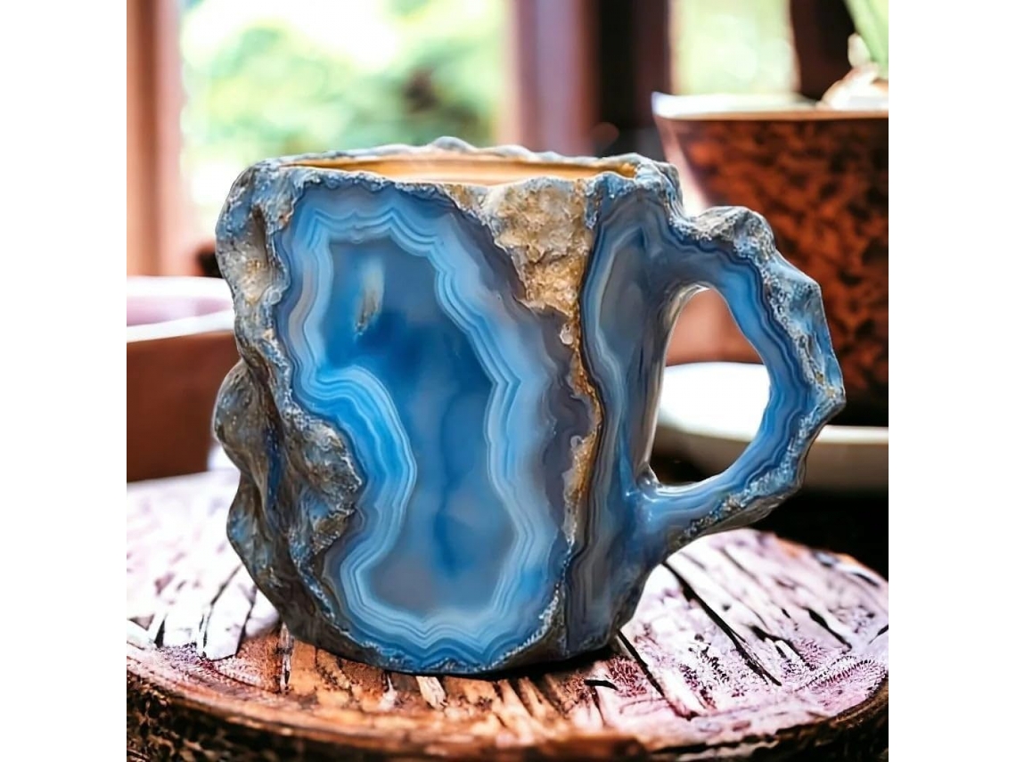 Xícaras De Café Cristal Mineral Natural Coloridas Aquaforge