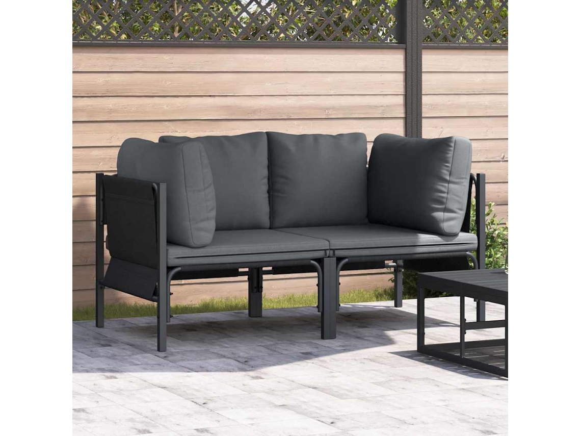 Vidaxl Móveis Para Exterior 2 Peça Antracite 80 X 80 X 71 Cm Aço