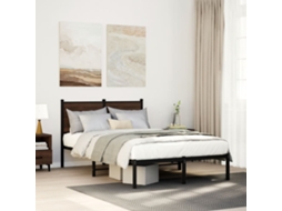 Estrutura De Cama Sem Colchão 120x190cm Metal Carvalho Castanho