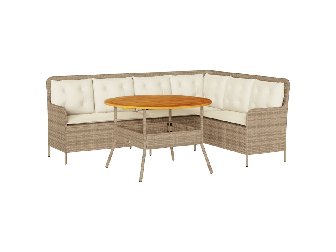 Maison Exclusive - 2 Pcs Conjunto De Sofás P/ Jardim Com Almofadões Vime Pe Bege