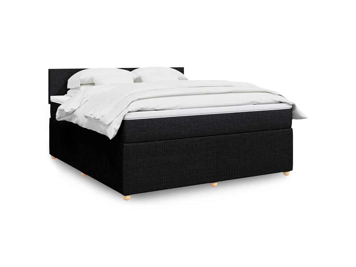 Vidaxl Cama Com Molas/colchão 180x200 Cm Tecido Preto