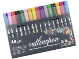 Conjunto De 3 Marcadores Metálicos Com Glitter, Resistentes Ao Desbotamento E Ponta Dupla, Ideais Para Artesanato.