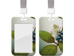 Porta Crachá Com Estampa De Botão Flor, Com Cordão, Porta Crachá Vertical, Capa Protetora Crachá