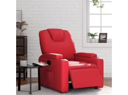 Vidaxl Poltrona Reclinável Elétrica Couro Artificial Vermelho