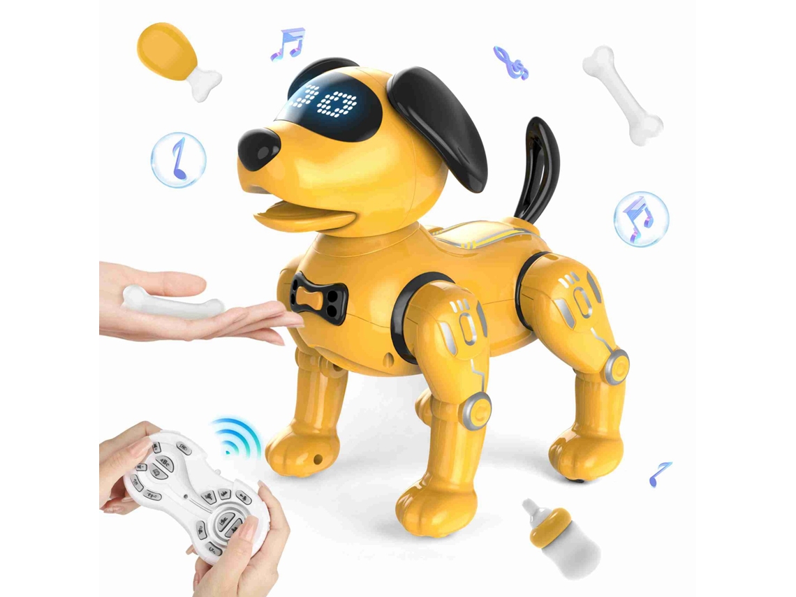 Ats perro Robot Interactivo Amarelo Controle de Volume Ajustável Abs Mascota Inteligente Multifuncional