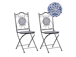 Conjunto De 2 Cadeiras De Jardim Beliani Camprena De Ferro Preto 40x45x90