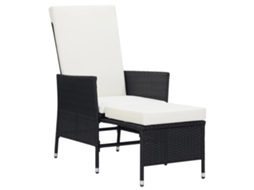 Maison Exclusive - Cadeira De Jardim Reclinável Com Almofadões Vime Pe Preto