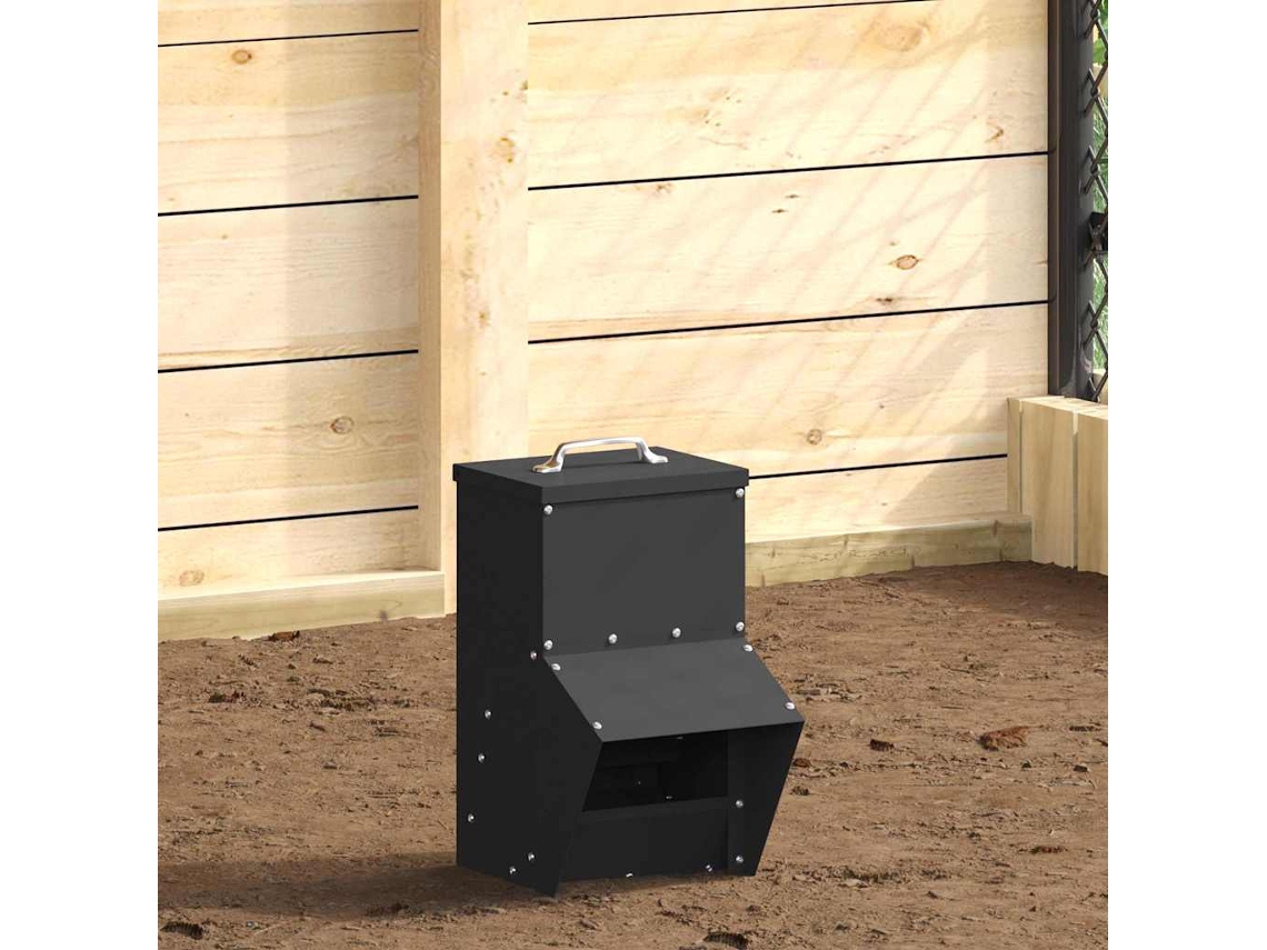 Vidaxl Comedouro Para Galinha Preto 20 X 25 X 35 Cm