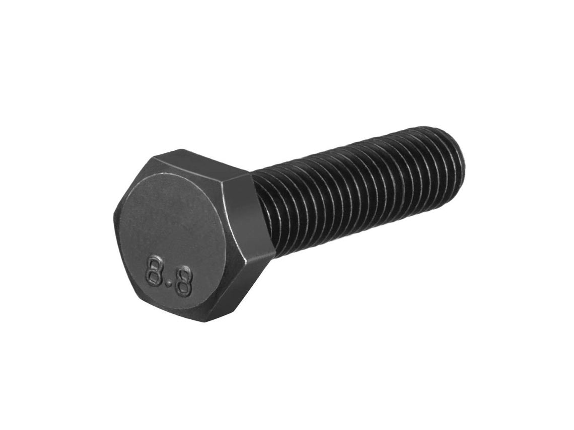 Parafuso De Cabeça Sextavada M8x30mm, Grau 8.8, Aço Carbono, Preto,