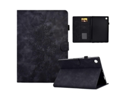 Capa De Couro Com Estampa De Peônia E Borboleta Para Tablet Huawei Matepad Se