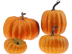Conjunto de 4 Peças Decoração Outono, Halloween e Natal com Abóboras Artificiais Vegetais Sintéticas, Ergonômico, Uso Diário STELASPLEN