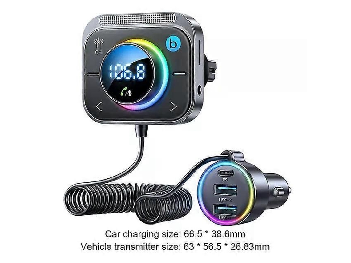 Receptor Transmissor Bluetooth 5.3transmissor Isqueiro Transmissor Fm Receptor 3 Modos De Reprodução De Música Chamada Adequado Para Áudio Automotivo
