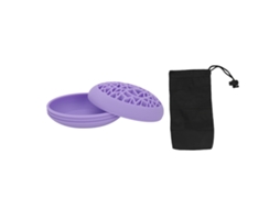 Suporte Para Secagem E Organização De Pincéis De Maquiagem Roxo Com Tapete De Limpeza Para Mesa