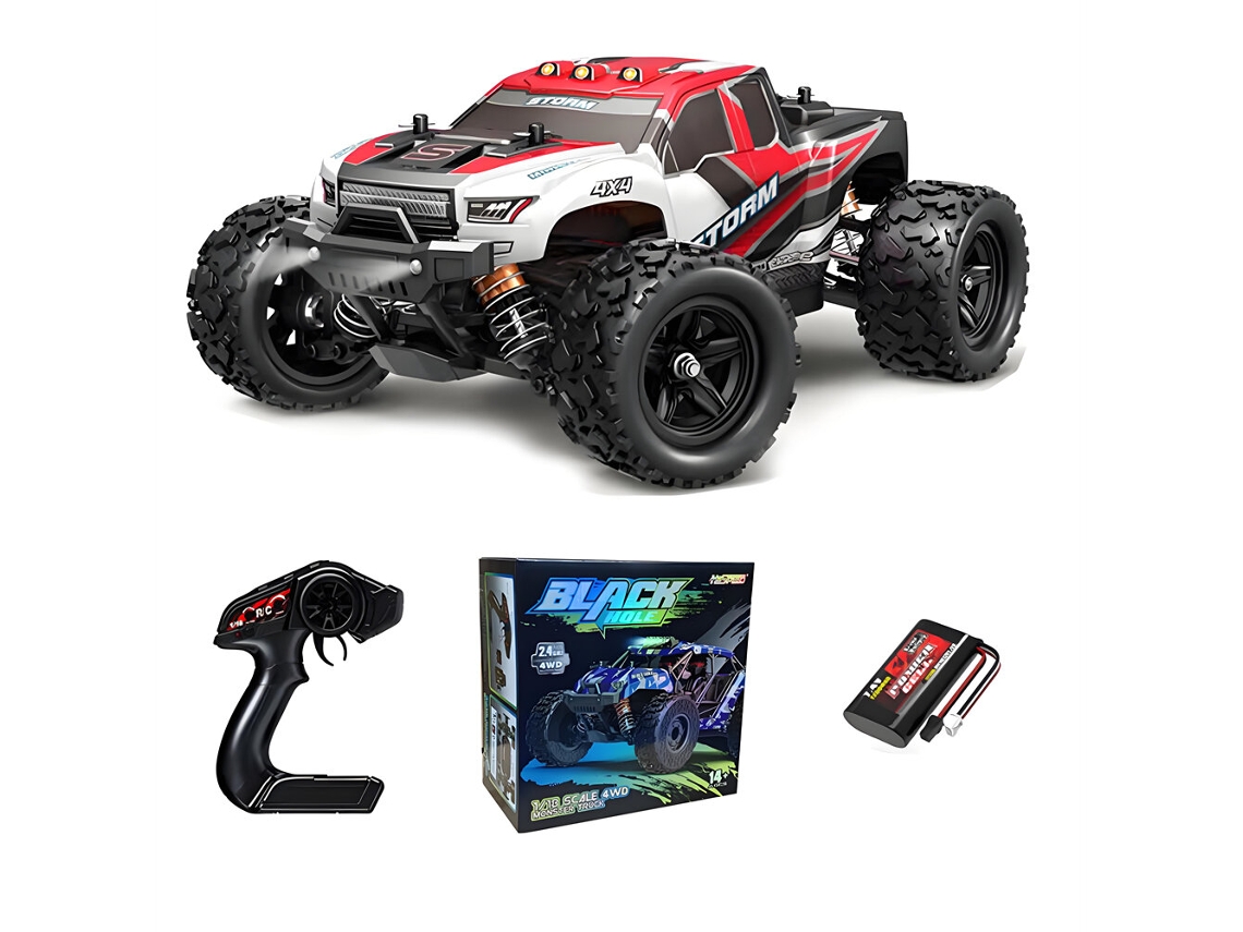 Bateria Red One Hs 18301/18302/18303/18304 Rtr 1/18 2.4g 4wd 36km/h Off road Led Proporcional Brinquedo MDUG