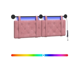 Conjunto 1 Cabeceira Suspensa Vidaxl Rosa Veludo (130 X 55 X 5 Cm)
