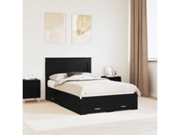 Vidaxl Estrutura Da Cama Com Gaveta Carvalho Preto 120 X 190 Cm