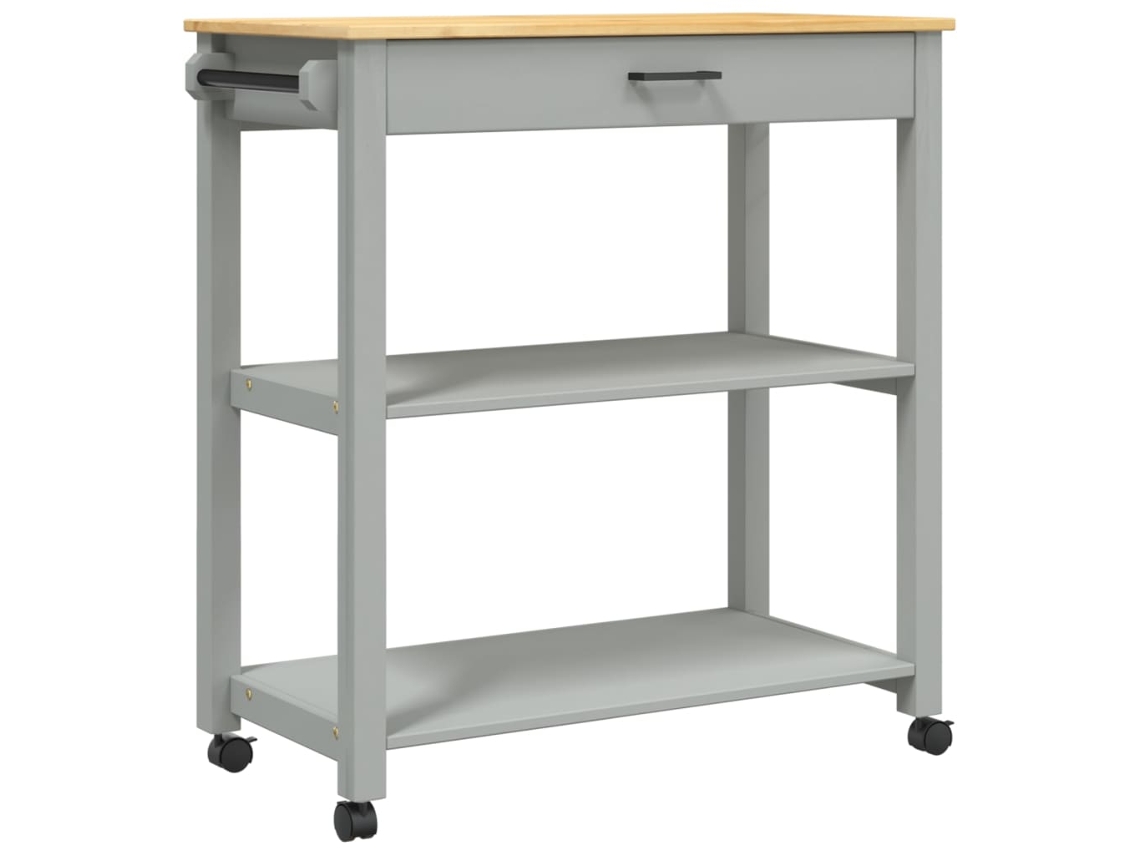 Kitchen Trolley, Kitchen Trolleys Vidaxl Cinzeto Madeira De Pinho (84 X 40 X 88.5 Cm)