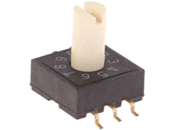 Chave Rotativa De 10 Posições 0-9 Rm3haf 10r Com Codificação Vtr E 3 Terminais Para Montagem Em Superfície Pcb, Plástico