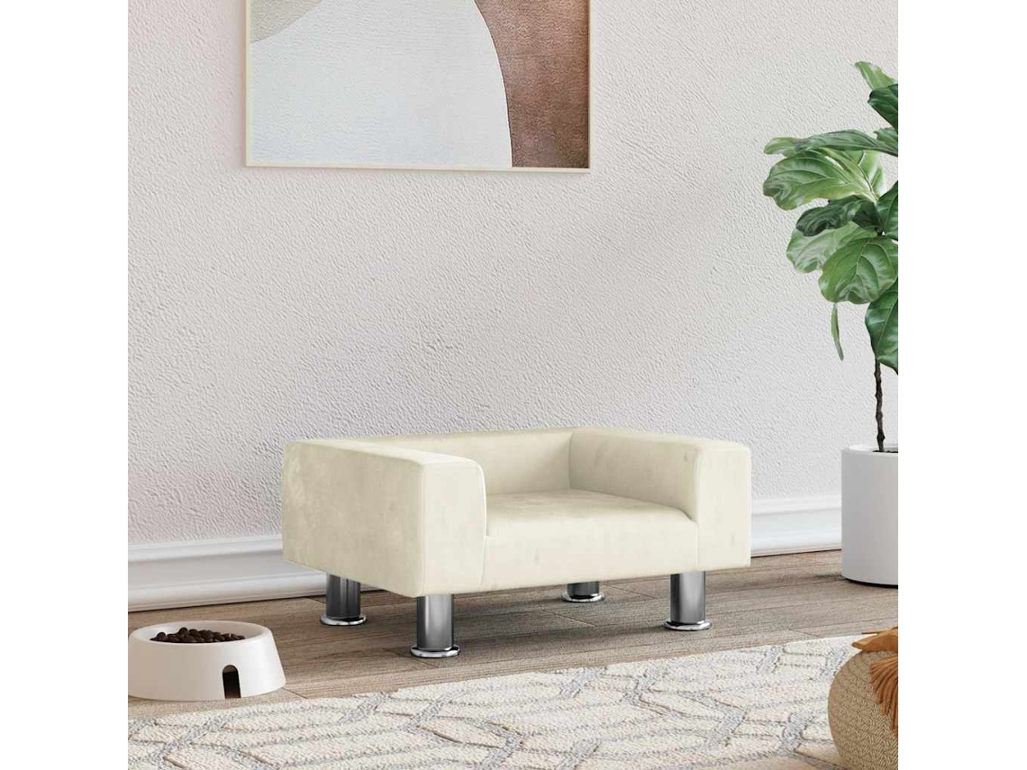 Vidaxl Cama 50x40x26,5 Cm Veludo Cor Creme