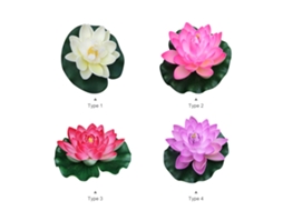 Flores de Lótus Artificiais Flutuantes com Folha de Espuma 18cm