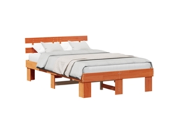 Estrutura da Cama com Cabeceira Marrom Cera 140x190 cm MAISON EXCLUSIVE