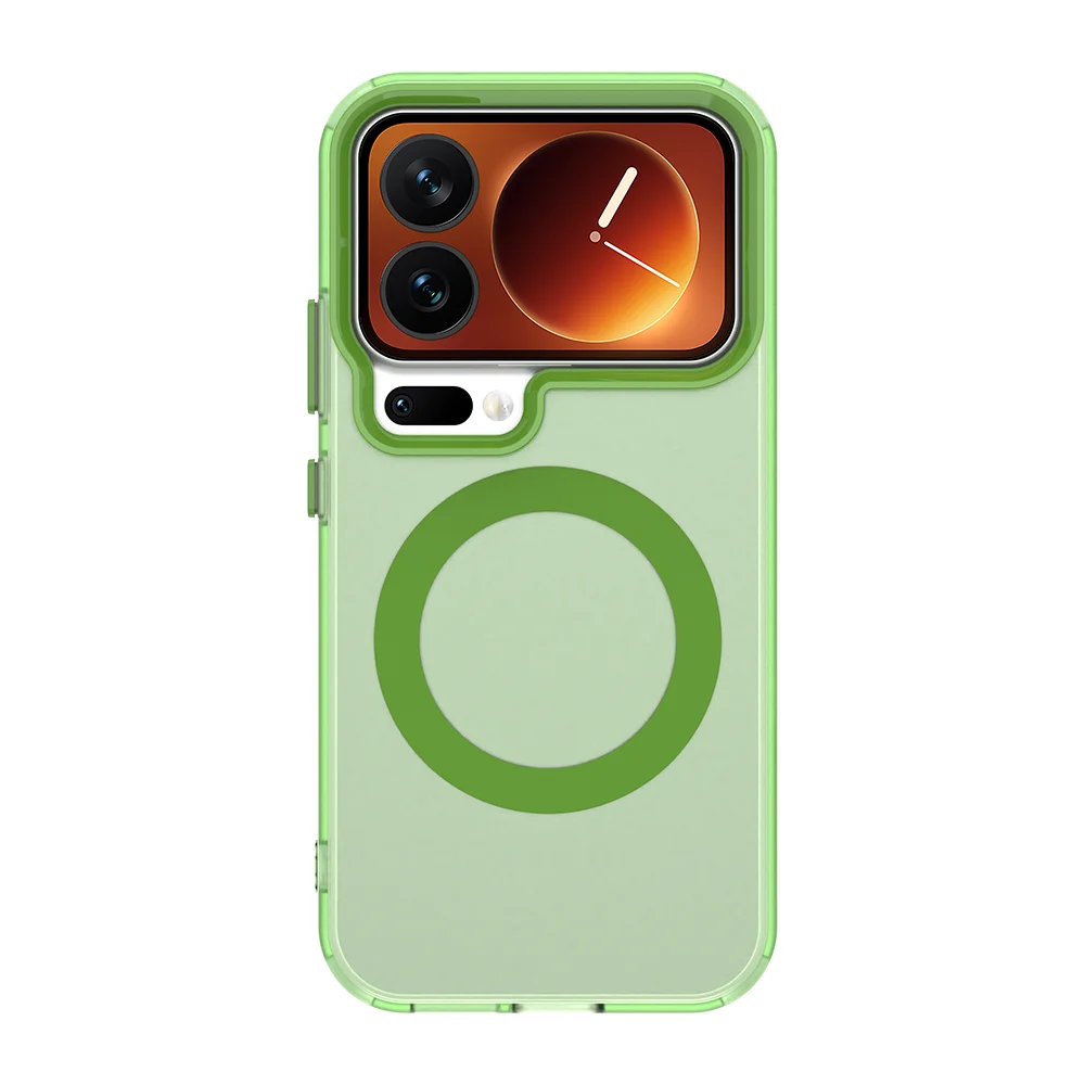 Capa Protetora Transparente Fosca Para Carregamento Sem Fio Magnético Magsafe (xiaomi 15 Ultra Verde)