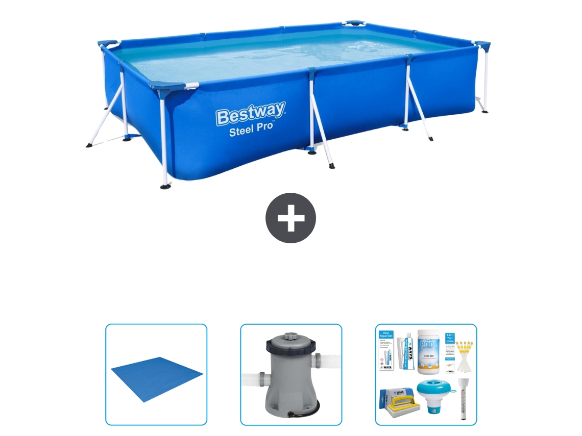 Bestway Piscina Bestway Steel Pro Retangular - 300x201x66 Cm - 4-peças S22299