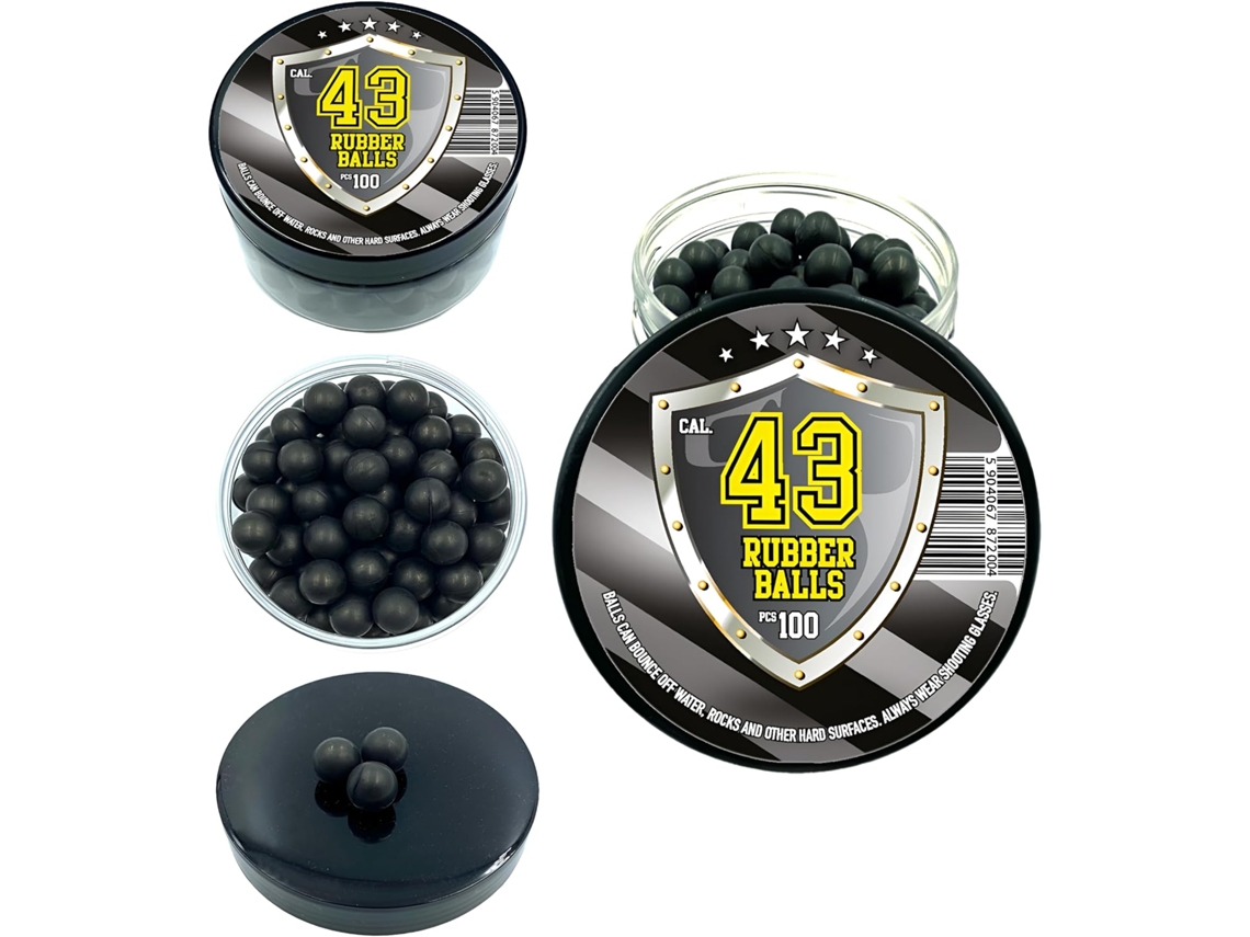 Bolas De Borracha Premium 43 Cal. T4e Defense E Ram - Caixa Com 100 Peças