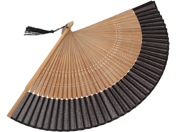 Leque de Bambu Dobrável, Tecido Feminino, Chinês com Suporte, para o Verão e Dança. CHABERLU