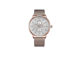 Relógio masculino Naviforce Tribute de quartzo, branco, ouro rosa, smartwatch, data, design, presente Ly Ebike