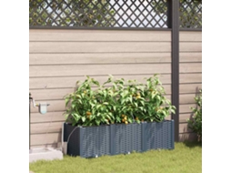 Vidaxl Vaso De Jardim 3 Unid. Cinzento-claro 120 X 40 X 37,5 Cm Pp